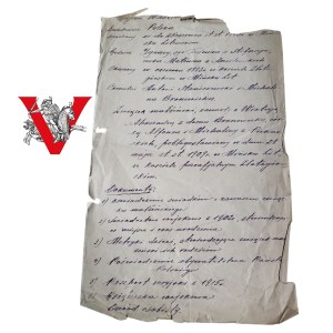 II RP Jan Wasilewski, II RP, ręcznie spisany życiorys ojca pułkownika Bolesława Wasilewskiego, 2 x Virtuti Militari