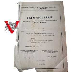 Universal Organization  Serving Poland , Diploma Certificate 1948r, Colonel Boleslaw Wasilewski, 2 x Virtuti Militari