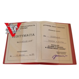 Medal for Participation in Struggles in Defense of People's Power-legitimation , sergeant KBW, Zientalak