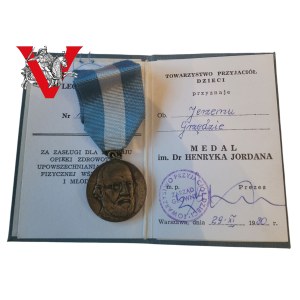 Medaile Henryka Jordana - Legitimace Voják Jerzy Grzęda 1980 varianta na stuze