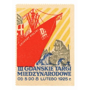 Autocollant de la troisième foire internationale de Dantzig, 1925 (251)