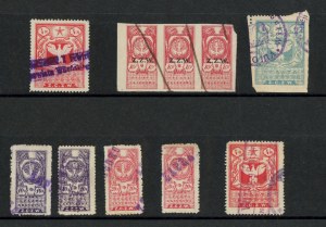 Satz von Steuermarken um 1918. Selten (264)