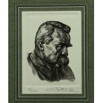 Profile of Marshal Pilsudski on decorative paper (515)