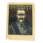 J.Pilsudski -paper window sticker with the image of the Marshal, 1935 (519)