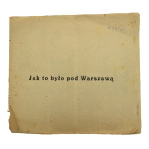 How it was near Warsaw. Polish Soldier publication, II RP (528)