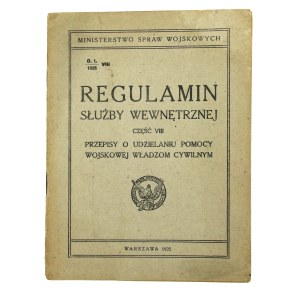 Regolamenti del servizio interno. Parte VIII, 1925 (531)