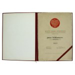 Diploma - First Degree Prize in Science, awarded to Jan Dembowski [Speaker of the Sejm], 1955 (271)