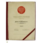 Diploma - First Degree Prize in Science, awarded to Jan Dembowski [Speaker of the Sejm], 1955 (271)