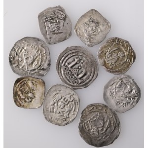Salzburg Lot 9 coins 1 Denier /Pfennig ND Friesach 1183-1246, CNA Ca9 3x, CNA Ca16 3x, CNA Cg1 3x