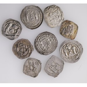 Salzburg Lot 9 coins 1 Denier /Pfennig ND Friesach 1183-1246, CNA Ca9 3x, CNA Ca16 3x, CNA Cg1 3x