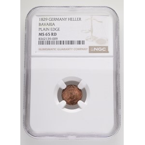 Bavaria LUDWIG I. 1825-1848, 1 Heller 1829 Munich, plain edge, Jaeg 5 Bay# 5, KM# 679, Cooper 0,7g 13mm, NGC8362139-009
