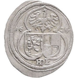 Brandenburg-Bayreuth CHRISTIAN 1603-1655, 1/2 Kreuzer 1624 HDE mint Kulmbach, Ag. 0,52g irregular, mintmaster Hans David Emmert