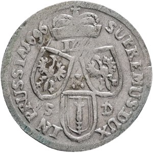 Brandenburg-Prussia FRIEDRICH III. 1688-1701, 3 Groschen 1696 SD Königsberg(Kaliningrad) , Ag. 1,94g 21,65mm, mintmaster Siegmund Dannies