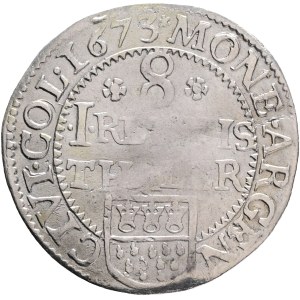 Cologne Free City LEOPOLD I.1657-1705 , 1/8 Thaler 1673, Noss IV#458-461, Ag. 3,23g 27mm, RRR!!! slightly wavy