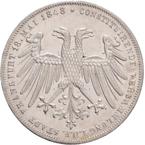 Frankfurt Free City 1372-1866 , 2 Gulden 1848 Archduke John, Thun#135 Ag.900 21,25g 36mm