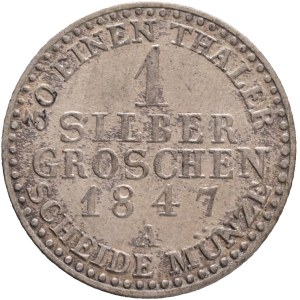 Lippe PAUL ALEXANDER LEOPOLD II. 1802-1851, 1 Silbergroschen 1847 A Berlin, KM# 254, Billon Ag.312 1,31g 18mm