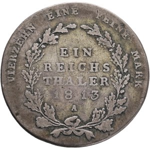 Prussia FRIEDRICH WILHELM III. 1797-1840 1 Reichsthaler 1813 A Berlin, KM#387 , Ag.750 21,86g 36mm