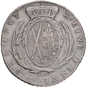 Saxony FRIEDRICH AUGUSTUS III. 1763-1806, 4/3 Conventionsthaler 1797 I.E.C. Dresden, mintmaster J.E.Kroll KM# 1027, Schnee# 1089, Ag.833 27,82g 41,5mm