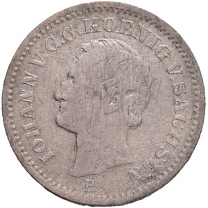 Saxony JOHANN I. 1854-1873, 10 Pfennigs/1Neugroschen 1867 B Dresden, KM#1221 Billon Ag.230 2,12g 17,70mm, mintmaster Gustav Julius Buschick