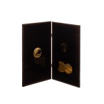 Two-wing lacquer screen with chōkin decoration