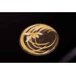 Two-wing lacquer screen with chōkin decoration