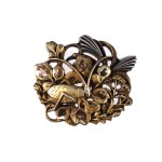 Menuki made of gold decorated with autumn scenery and cricket