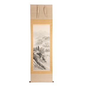 Set of two minimalist kakemono with mountain landscapes