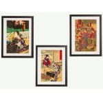 Scenes from the Life of Women of the Meiji Era - a set of three ukiyo-e woodcuts