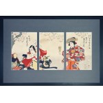 Kunisada III - triptych "Conflict of lovers", 1892