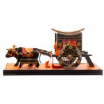 Miniature replica of a goshoguruma - a court chariot harnessed to an ox