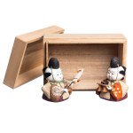 A pair of miniature hina ningyō dolls - imperial courtiers (shichō)