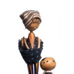 Set of five collectible kokeshi dolls - Shōwa era