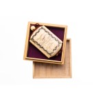 Inrō of bone with depiction of a lady, 19th century.