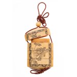 Inrō of bone with flower and bird motif, 19th century.