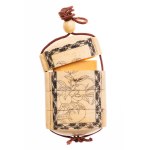 Inrō of bone with flower and bird motif, 19th century.