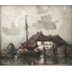 Rudolf Priebe(1889-1956),Fishing boat by the shore