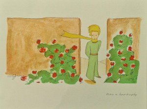 Antoine de Saint-Exupéry (1900 - 1944) Mały Książę w ogrodzie róż z cyklu Mały Książę, 2023 (1943)