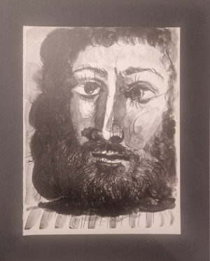 Pablo Picasso (1881-1973), Autoportret z brodą z cyklu 40 dessins de Picasso en marge du Buffon, 1957