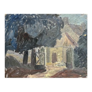 Autor unbekannt, Landschaft mit Häuschen