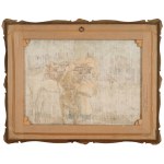 Jerzy KOSSAK (1886-1955), Lancer with a girl - courtship.