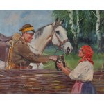 Jerzy KOSSAK (1886-1955), Ułan i dziewczyna (1939)