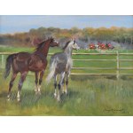 Jerzy KOSSAK (1886-1955), Horses in the paddock (1933)