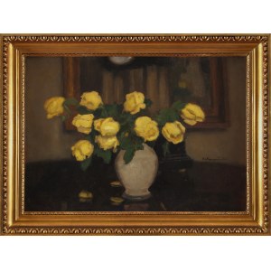 Alfons KARPIŃSKI (1875-1961), Still Life with Yellow Roses.