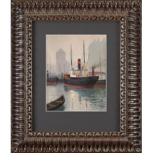 Soter JAXA-MAŁACHOWSKI (1867-1952), Port in Szczecin (1920)