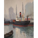 Soter JAXA-MAŁACHOWSKI (1867-1952), Port in Szczecin (1920)