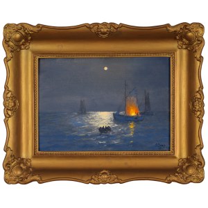 Soter JAXA-MAŁACHOWSKI (1867-1952), Nuit en mer (1937)