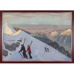 Ludwik LESZKO (1890-1957), Sciatori in montagna (1952)