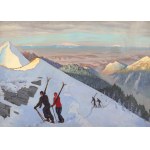 Ludwik LESZKO (1890-1957), Sciatori in montagna (1952)