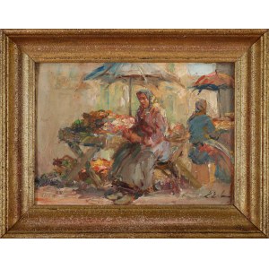 Erno ERB (1878-1943), At the Market - Bribes at the Stalls.