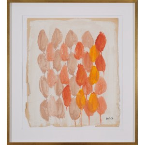 Tadeusz DOMINIK (1928-2014), Composition with orange and pink.
